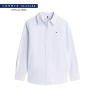 Tommy Hilfiger เสื้อเชิ๊ต ผู้หญิง รุ่น WW0WW46111 0A9 - สีน้ำเงิน ทรง Relaxed