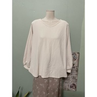 Beige long loose Japanese women's shirt, size Xl 5