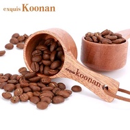 Koonan/卡納咖啡豆量勺 烏檀木手柄豆量勺 銅質咖啡粉計量匙 定量