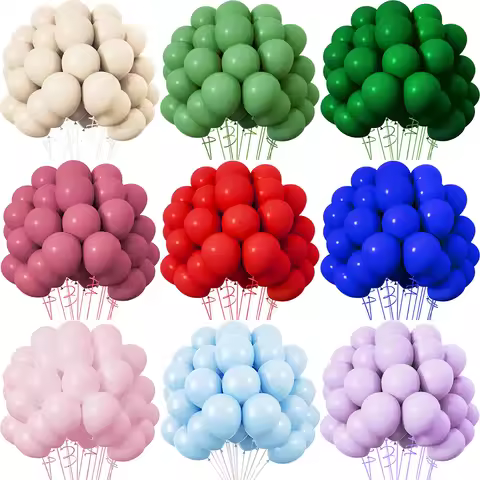 10/20/30pcs Retro Green Balloons Sand White Pink Royal Blue Latex Balloon Birthday Baby Shower Party