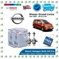 BOSCH Halogen 2pcs H4 For Nissan Grand Livina L10 Year 2007-2013 60/55W Car Headlight bulb Mentol Depan Osram