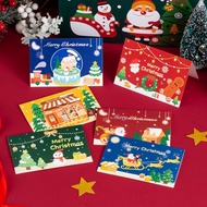 [SG] Christmas Card with Envelope Folding Greeting Cards Wishes Memo Gift Santa Gingerbread Snow Globe