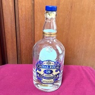 CHIVAS REGAL 起瓦士18年 蘇格蘭威士忌空酒瓶(750ml)/多用途玻璃空瓶/空洋酒瓶/容器/花器/玻璃瓶