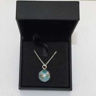 全新 德國精品 Thomas Sabo 世界地球 地圖 銀飾 水藍色 珠珠 項鍊 女 時尚潮流 經典湛藍地球純銀墜飾 含鍊子