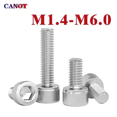 10-100pcs M1.4 M1.6 M2 M3 M4 M5 M6 304 A2-70 Stainless Steel DIN912 Hexagon Hex Socket Cap Allen Hea