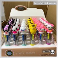 1pcs Pulpen 4 Warna Mini Karakter / Pulpen Cetek 4 Warna - GG0283