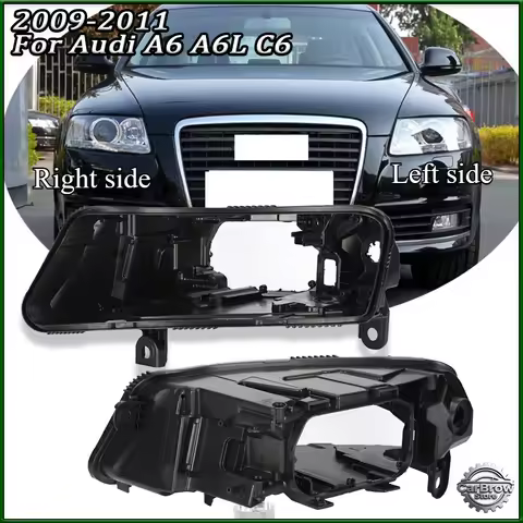 Headlight Base For Audi A6 A6L C6 2009 2010 2011 Replacement Headlamp House Headlight Black Back Rea