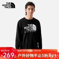 The North Face经典款北面长袖T恤情侣户外运动t恤23秋新86PX JK3/黑色 XL