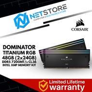 CORSAIR DOMINATOR TITANIUM RGB 48GB (2x24GB) DDR5 7200MT/s CL36 INTEL XMP MEMORY KIT - CMP48GX5M2X72