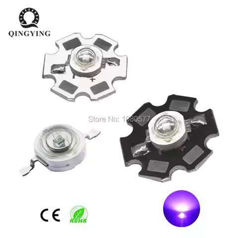 3W UV High Power LED Chip SMD Light Beads Ultra Violet 365nm 385nm 395nm 400nm 405nm 420nm For SpotL