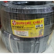 HITAM Nymhy Supreme Fiber Power Cable 3x2.5 mm2 NYYHY 3x2.5 mm2 Black 1 Roll 100meter Supreme