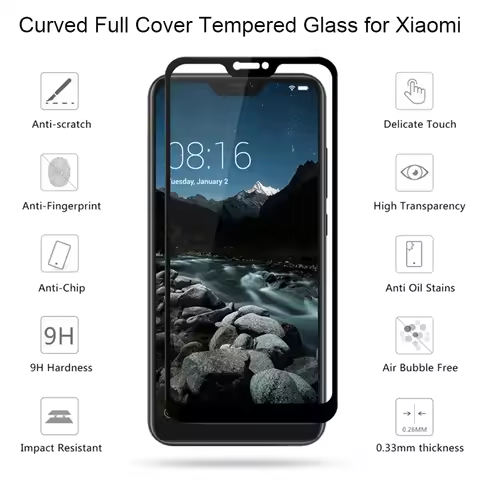 3 Pcs Tempered Glass for Xiaomi Mi 8 SE A2 Lite A1 Poco X3 NFC M3 F2 Pro Screen Protector for Xiaomi