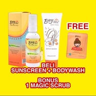 Buyme Beli Sunscreen + Body Wash free Magic Scrub