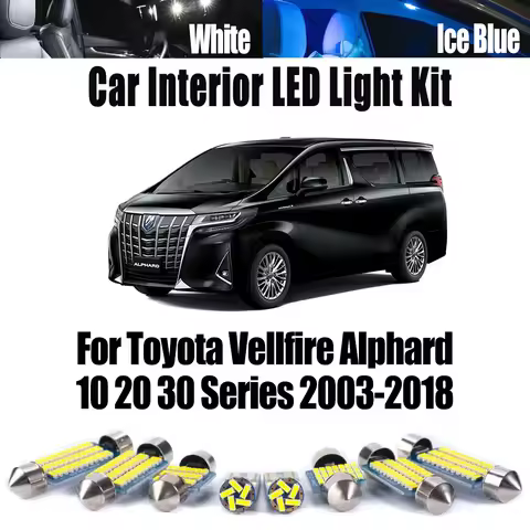 Canbus For Toyota Vellfire Alphard 10 20 30 Series 2003-2018 Car Vanity Mirror Bulbs LED Interior Ma