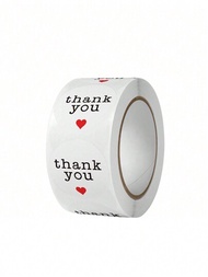 Etiquetas de regalo redondas blancas decorativas con pegatinas de agradecimiento, papel de cobre agradecido por su pedido, pegatinas de sellado de regalo de tienda