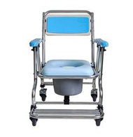 【促銷免運】LUCY 浴室防滑 鋁合金附輪收折合式便器椅 浴室椅 洗澡椅 洗便椅 便盆椅 FC-301 台灣製造