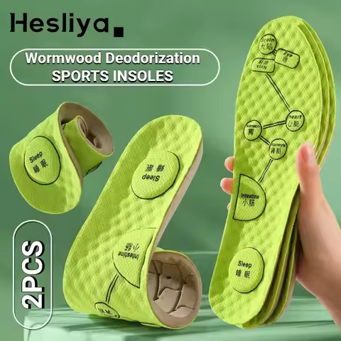 Wormwood Insoles Foot Acupressure Insole Men Women Soft Sports Cushion Inserts Sweat-absorbing Deodo