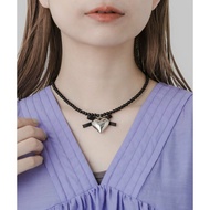 Exaggerate Metal Heart Bead Link Necklace for Women