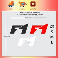 F1 Sticker motorsport racing stiker waterproof pantulan cahaya kereta Motor Laptop Helmet Vinyl Decal