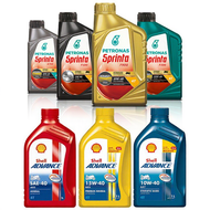 PETRONAS SPRINTA MINYAK HITAM F100 F700 F900 SHELL ADVANCE AX3 AX5 AX7 LONGRIDE SAE40 10W40