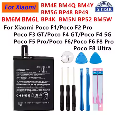 BM4E BM4Q BM4Y BM56 BP48 BP49 BP4K BM5N BP52 BM5W BM6L BM6M Battery For Xiaomi Poco F1/F2/F3/F5 F6 F