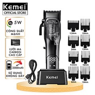 Tông đơ cắt tóc chuyên nghiệp Kemei KM-1766 lưỡi cắt mạ carbon DLC cao cấp có động cơ không chổi tha