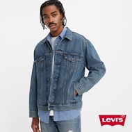 Levis 男款 寬鬆版牛仔外套 / 精工中藍染洗舊 熱賣單品