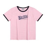 New เสื้อยืด MARITHE แท้ W VINTAGE BASEBALL RINGER TEE
