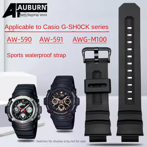 AW590 aw-591 rubber strap for Casio AW-590 AW591 AWG-M100 G-7700 nylon strap G-SHOCK replacement sil