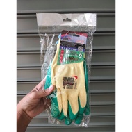 Yamada Rubber-Coated Cloth Gloves Green Size 9 Prevents Cuts Easy To Grip Non-Slip (1 Pair)