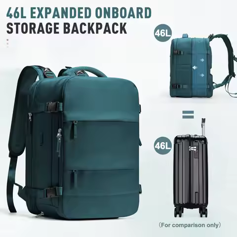 Expanded 46L Hiking Rucksack Cabin airplane 45x36x20 Travel backpack , Hand Luggage Travel Bag, Men 