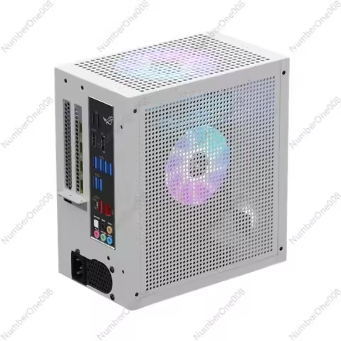 Mini ITX Computer Case, Supports 120mm AIO Cooler Low-Profile GPU and 1U Flex ATX PSU, Compact Desig