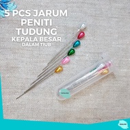 5pcs jarum peniti pin tudung panjang / jarum tudung tajam / peniti pin shawl murah / peniti kepala besar / hijab pin