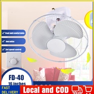 (Ready Stocks) Auto Fan 16" - 3 Speeds Oscillating Fan - Orbit Fan - Kipas Siling , Kipas Siling Kepala Bergegar , 16 inch 55W 220V 3 Speed Controll Ceiling Fan , FD-40 3 leaves environmental protection Natural wind , 360° Rotation shaking head Strong Win