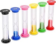 Sand Timer, 6 Pcs Colorful Hourglass Timer 30sec / 1min / 2mins / 3mins / 5mins / 10mins Sand Clock 
