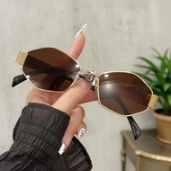 Women's Polygon Frame Shades UV400 Filter Retro Style Includes Case