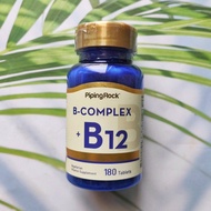 73% OFF ราคา Sale!!! EXP: 12/23. วิตามินบีรวม B-Complex Plus Vitamin B-12, 180 Tablets (Piping Rock®)