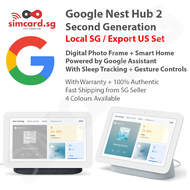 Google Nest Hub 2 (SG Local Set / US Export Set) - Second Generation with Chromecast, Sleep Tracking and Gesture Control - With Store/Manufacturer Warranty - GA01892-US GA01331-US GA01892-SG GA01331-SG GA02307-US GA02308-US