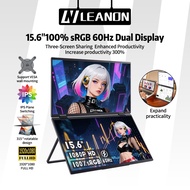 LEANON Portable Dual Monitor 15.6-Inch FHD IPS Type-C Portable Dual Display Monitor