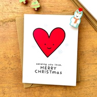 Cute Christmas Card - Sending you love - Husband Wife Gf Bf Friend Christmas Greeting Gift Card
