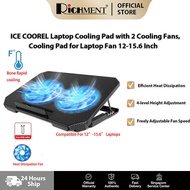 RICHMENT Q100 ICE COOREL Laptop Cooling Pad with 2 Cooling Fans, Cooling Pad for Laptop Fan 12-15.6 