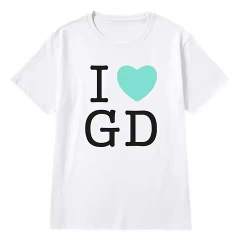 Korean Star G Dragon Short-sleeved T-shirt Inner Shirt Summer Top Seoul Concert Heart GD I LOVE Fash