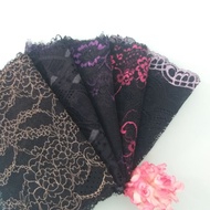 Elastic lace, black, size from 15 cm to 22 cm (1 meter)