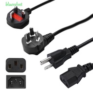 BLUEVELVET US UK EU CN Power Cord, Universal 1.5M AC Power Supply Adapter, Extension Power Cable 3-Prong Black 3 Pin Power Cord Cable Battery Charger