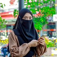 Ceruty Babydol Veil with Butterfly Beads Khimar Khimar Butterfly