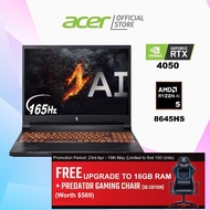 [FREE UPGRADE TO 16GB RAM + GAMING CHAIR][NVIDIA RTX 4050 &amp; Ryzen 5 8645HS] Acer Nitro V 16| ANV16-41-R6RA Gaming Laptop