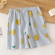 Mùa Hè Mới Cotton Nguyên Chất Muslin Quần Short Nữ Full Cotton Hoạt Hình Gấu Đồ Ngủ Rời Homewear Quầ