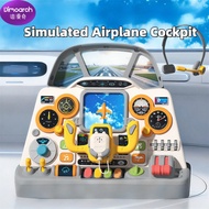 Dimoarch Kids Airplane Cockpit Toy, Pretend Play Flight Simulator with Joystick, Sound Effects & Int