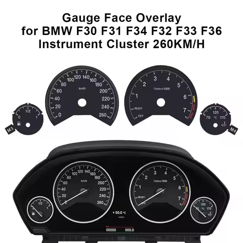 GAUGE FACE OVERLAY PLATE FOR BMW 3 4 SERIES F30 F31 F32 F33 F34 F36 3M SPEEDOMETER INSTRUMENT CLUSTE