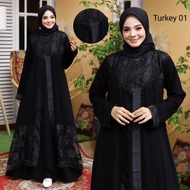 Galeri Abaya Gamis Turki 01 Brukat Hitam Jetblack Arab Saudi Model Brokat Baju Muslim Wanita Simpel 